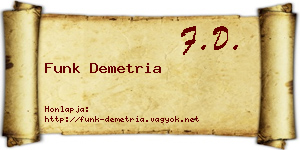 Funk Demetria névjegykártya